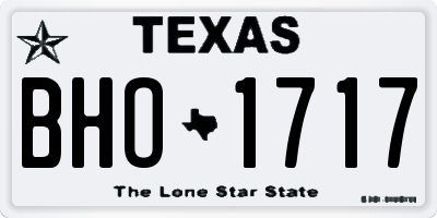 TX license plate BHO1717
