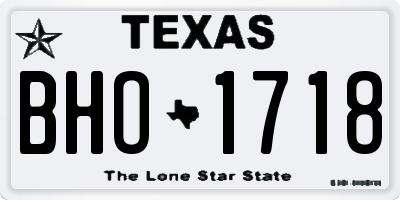 TX license plate BHO1718