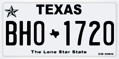 TX license plate BHO1720