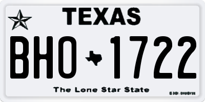 TX license plate BHO1722
