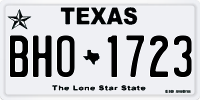 TX license plate BHO1723