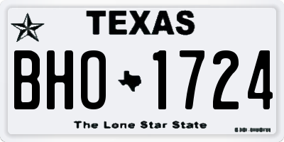 TX license plate BHO1724