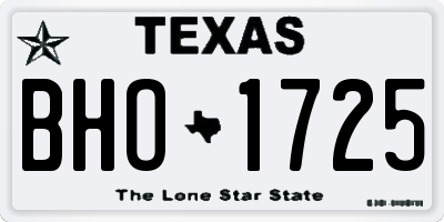 TX license plate BHO1725
