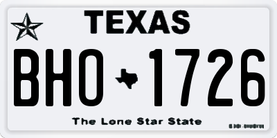 TX license plate BHO1726