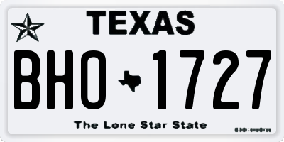 TX license plate BHO1727