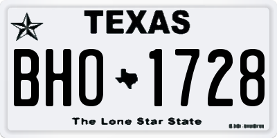 TX license plate BHO1728