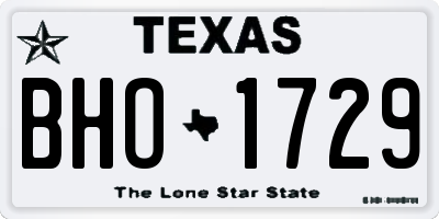 TX license plate BHO1729
