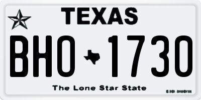 TX license plate BHO1730