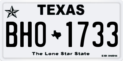 TX license plate BHO1733