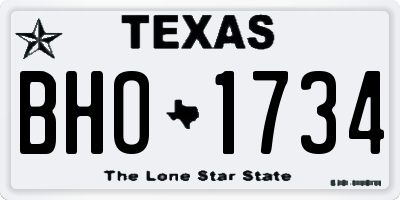 TX license plate BHO1734