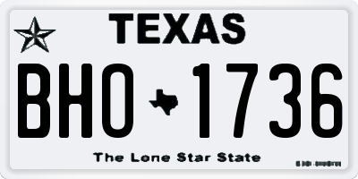 TX license plate BHO1736