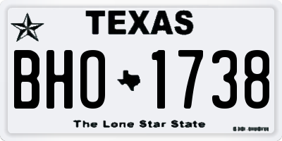 TX license plate BHO1738