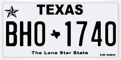 TX license plate BHO1740