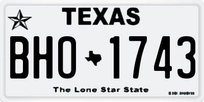 TX license plate BHO1743