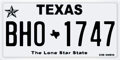 TX license plate BHO1747