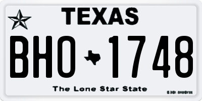 TX license plate BHO1748