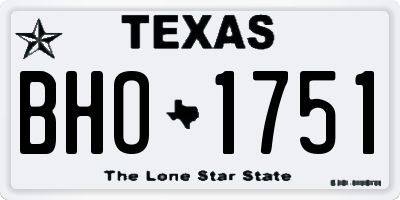 TX license plate BHO1751