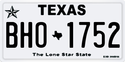 TX license plate BHO1752