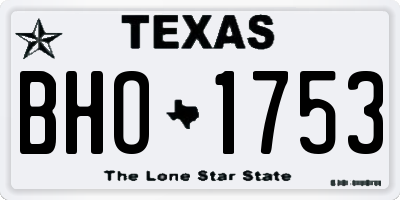 TX license plate BHO1753