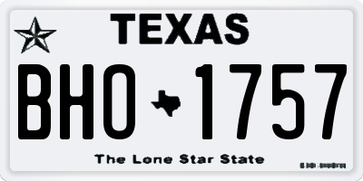 TX license plate BHO1757