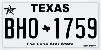 TX license plate BHO1759
