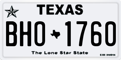 TX license plate BHO1760