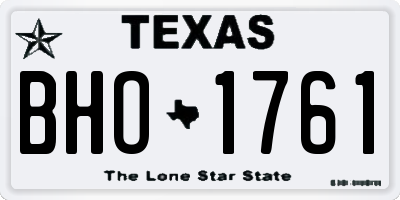 TX license plate BHO1761