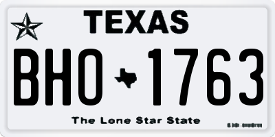 TX license plate BHO1763