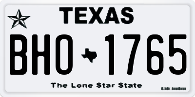 TX license plate BHO1765