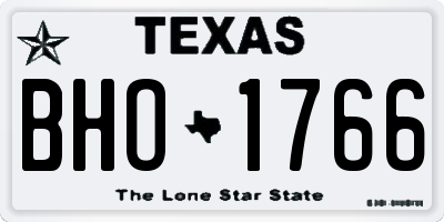 TX license plate BHO1766