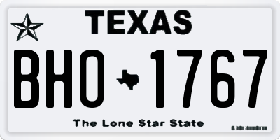 TX license plate BHO1767