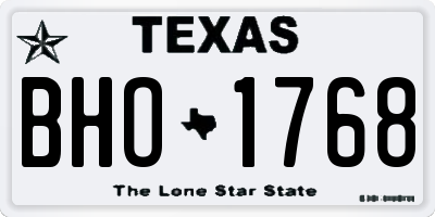 TX license plate BHO1768
