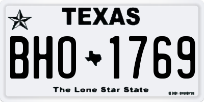 TX license plate BHO1769