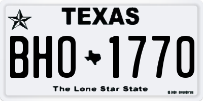 TX license plate BHO1770