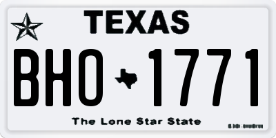 TX license plate BHO1771