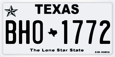 TX license plate BHO1772