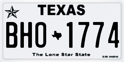 TX license plate BHO1774