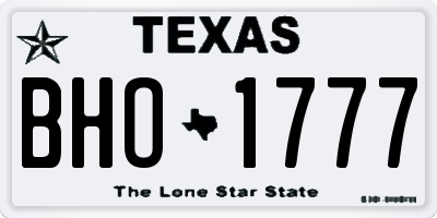 TX license plate BHO1777
