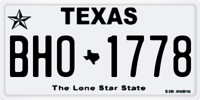 TX license plate BHO1778