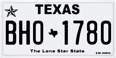 TX license plate BHO1780
