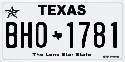TX license plate BHO1781