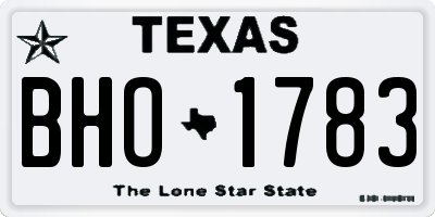 TX license plate BHO1783