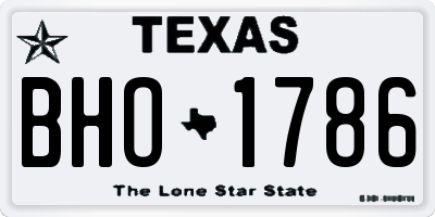 TX license plate BHO1786