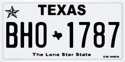 TX license plate BHO1787