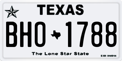 TX license plate BHO1788