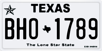 TX license plate BHO1789