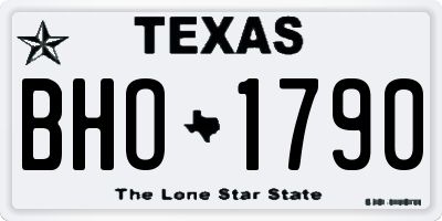 TX license plate BHO1790