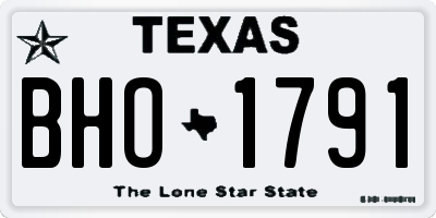 TX license plate BHO1791