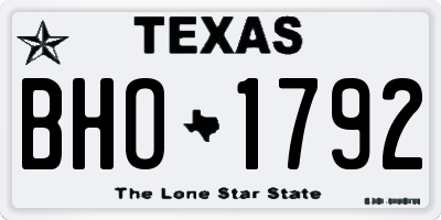 TX license plate BHO1792