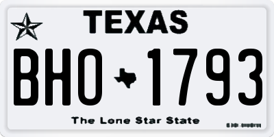 TX license plate BHO1793
